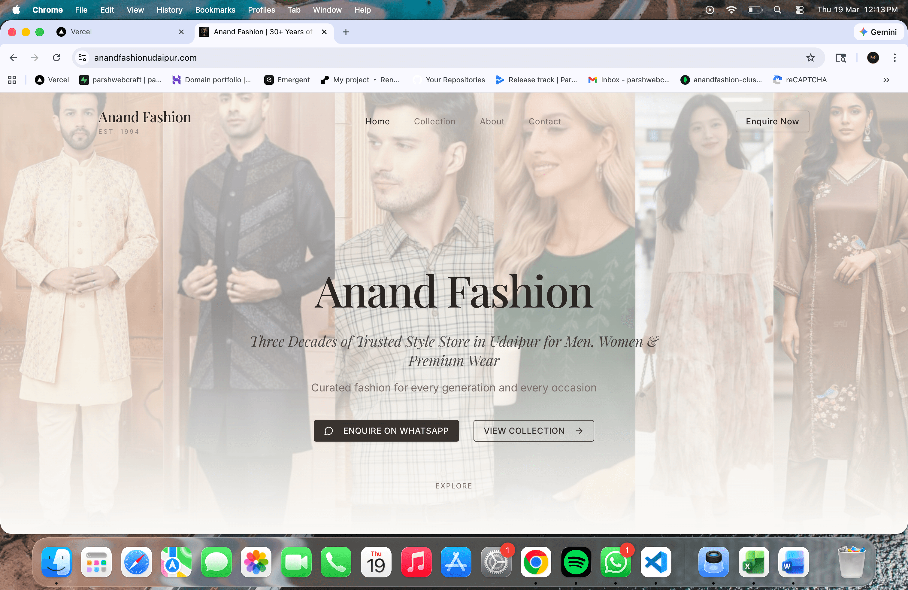 Anand Fashion Udaipur — Ecommerce Website