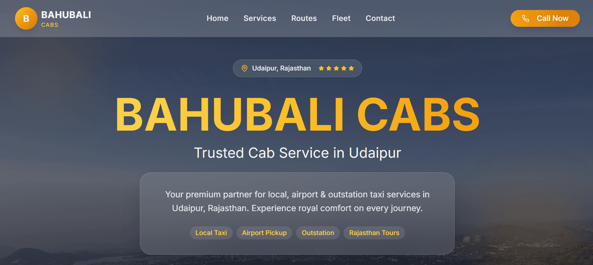 Bahubali Cabs – Taxi Service Website