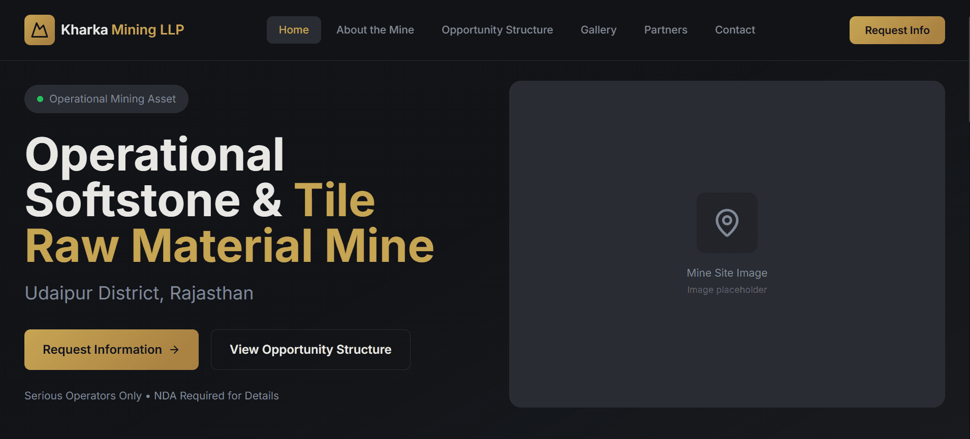 Kharka Mining LLP – Asset Website