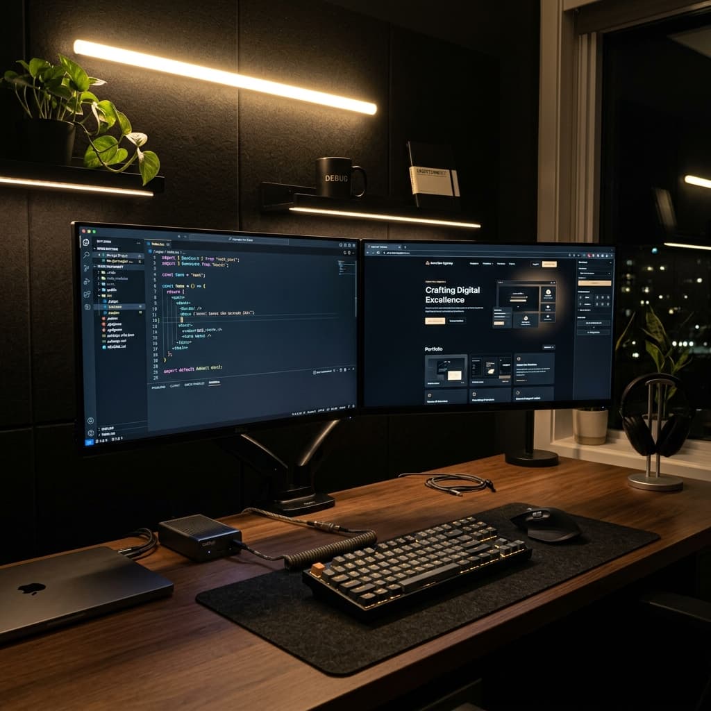 NextJS developer workstation building custom Udaipur business sites