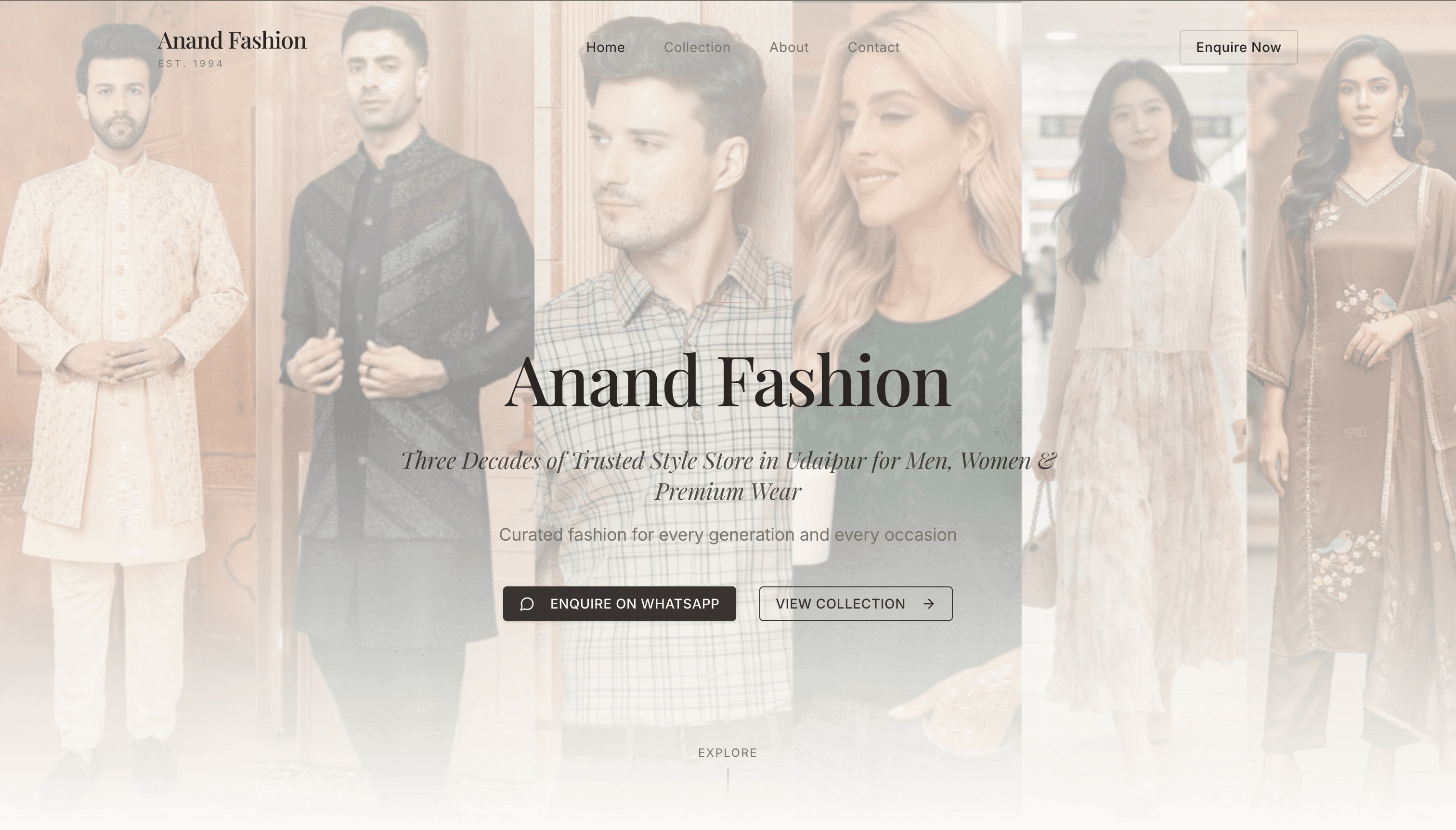 Anand Fashion Udaipur — Ecommerce Website